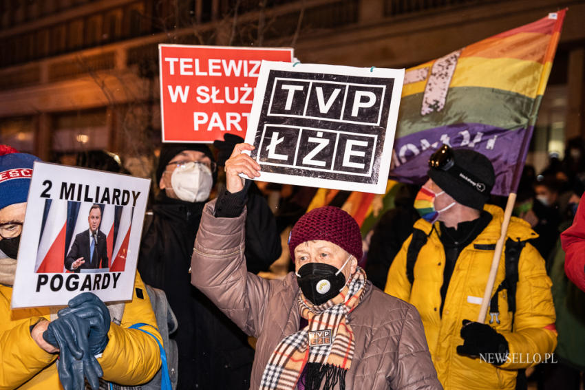 Solidarnie z mediami - protest w Warszawie