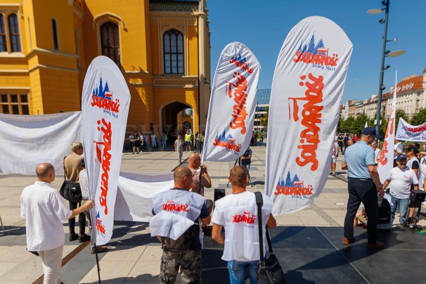 Protest PKP Cargo we Wrocławiu