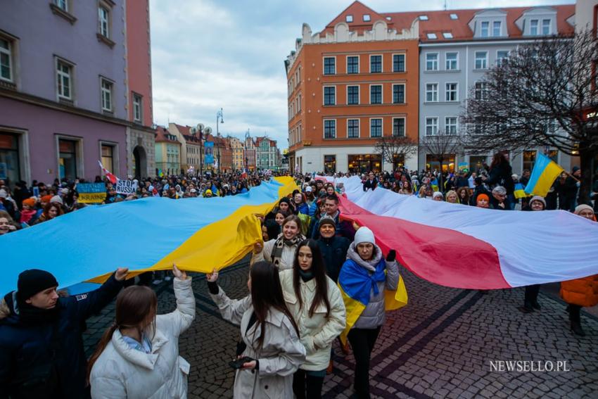 Rocznica inwazji Rosji na Ukrainie - Wrocław upamiętnia