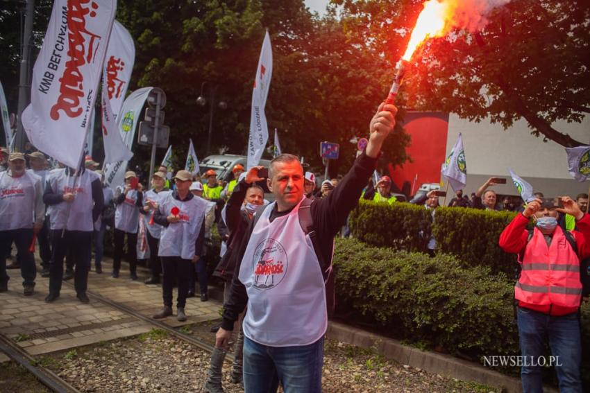 Manifestacja górników we Wrocławiu