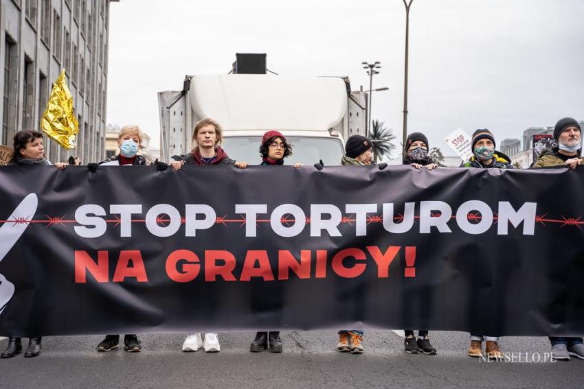 Stop torturom na granicy - manifestacja w Warszawie