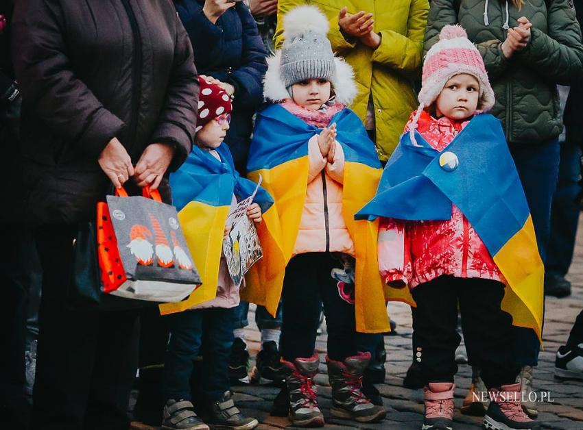 Protest we Wrocławiu - Solidarni z Ukrainą