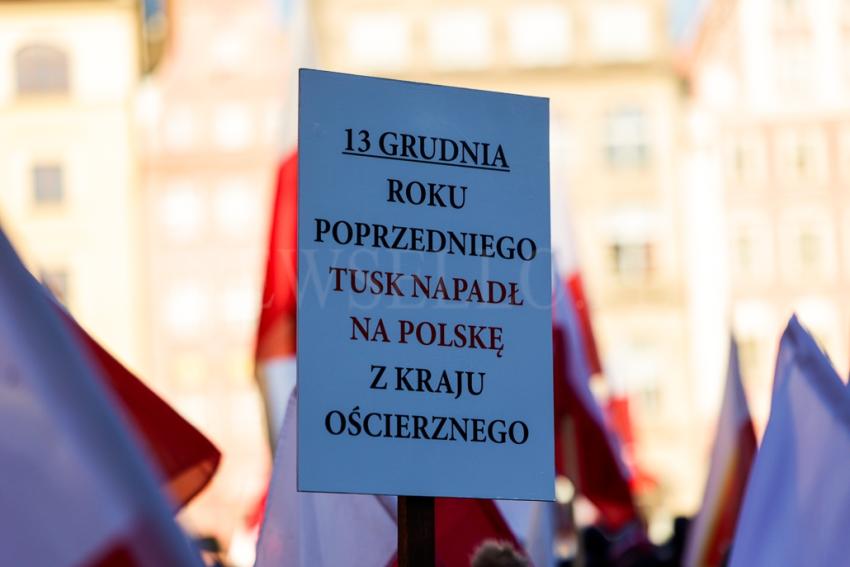 "Protest Wolnych Polaków" na rynku we Wrocławiu.