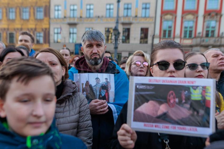 Solidarny Wrocław - obchody w 2. rocznicę wybuchu pełnoskalowej wojny w Ukrainie