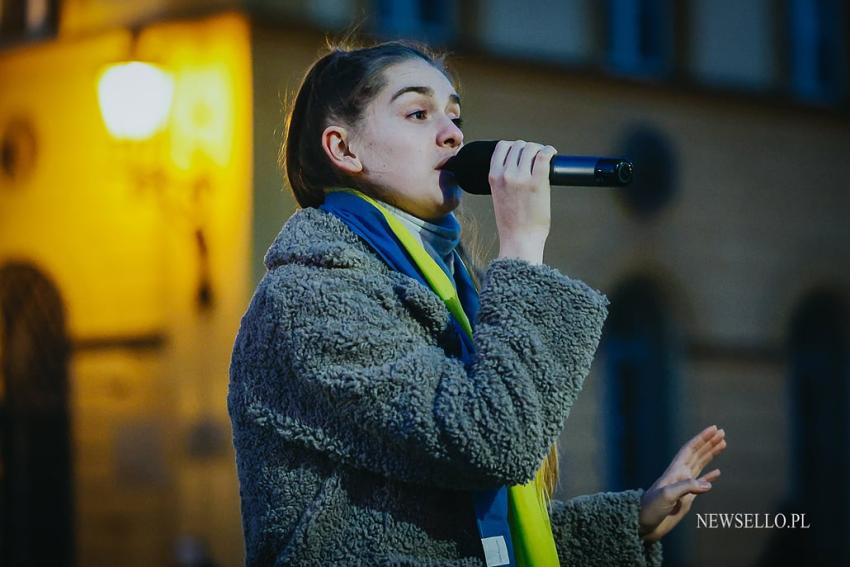 Protest we Wrocławiu - Solidarni z Ukrainą