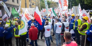 Manifestacja górników we Wrocławiu