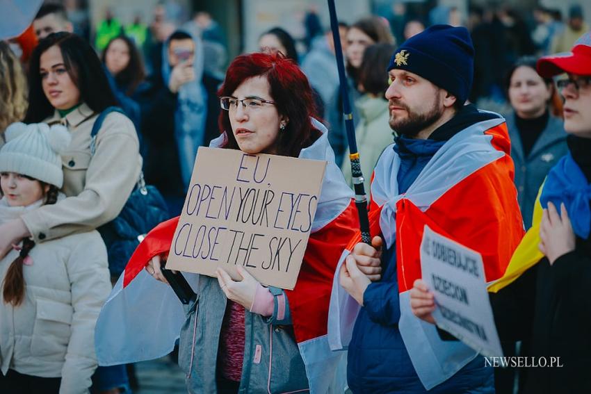 Protest we Wrocławiu - Solidarni z Ukrainą