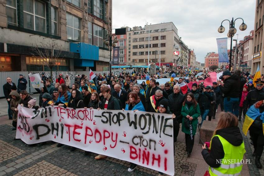 Rocznica inwazji Rosji na Ukrainie - Wrocław upamiętnia