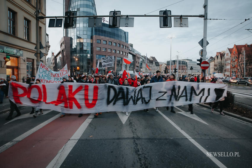 Antyszczepionkowcy - protest we Wrocławiu