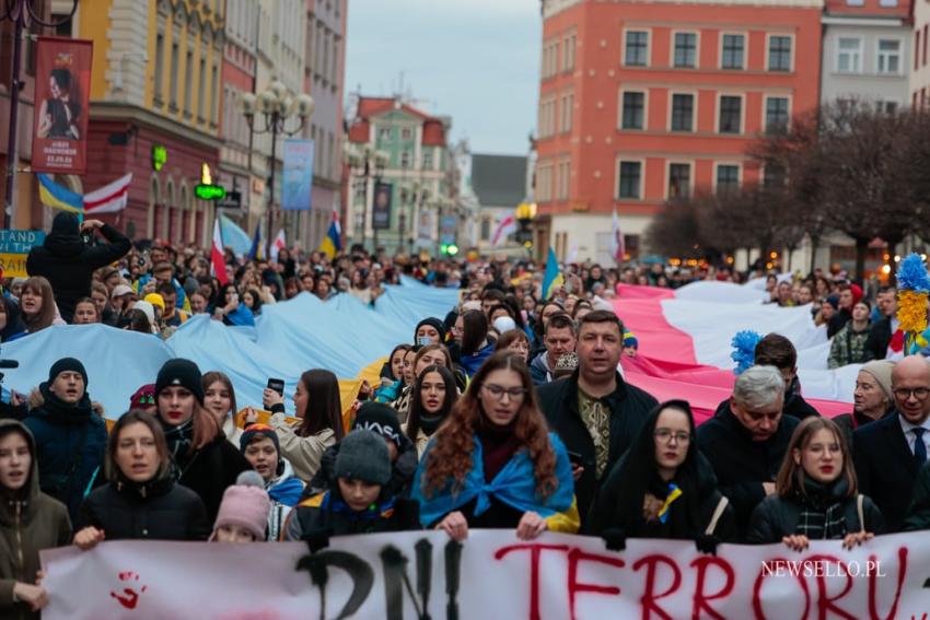 Rocznica inwazji Rosji na Ukrainie - Wrocław upamiętnia